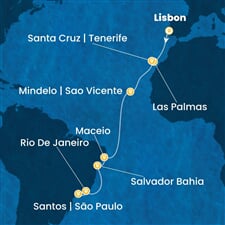 Costa Diadema - Portugalsko, Španělsko, Brazílie (z Lisabonu)