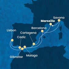 Costa Diadema - Francie, Itálie, Španělsko, Portugalsko, Velká Británie (z Marseille)