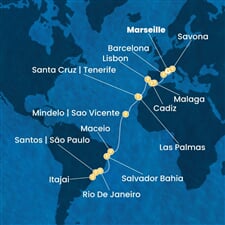 Costa Diadema - Francie, Itálie, Španělsko, Portugalsko, Brazílie (z Marseille)