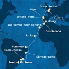 Costa Diadema - Brazílie, Španělsko, Maroko, Portugalsko, Francie, ... (Santos)