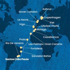 Costa Diadema - Brazílie, Španělsko, Maroko, Portugalsko, Francie, ... (Santos)