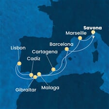 Costa Diadema - Itálie, Španělsko, Portugalsko, Velká Británie, Francie (ze Savony)