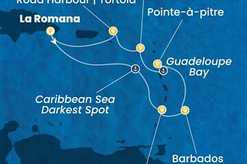 Costa Fascinosa - Dominikán.rep., Sv.Vincenc a Grenadiny, Nizozemské Antily (z La Romana)
