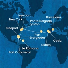 Costa Fascinosa - Dominikán.rep., Bahamy, USA, Portugalsko, Španělsko (z La Romana)