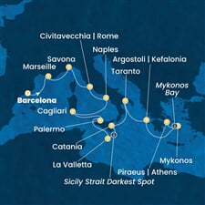 Costa Serena - Španělsko, Francie, Itálie, Malta, Řecko (z Barcelony)