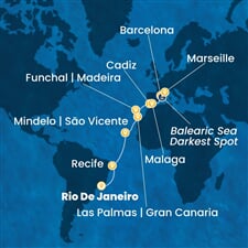 Costa Serena - Brazílie, Španělsko, Portugalsko, Francie (z Rio de Janeira)