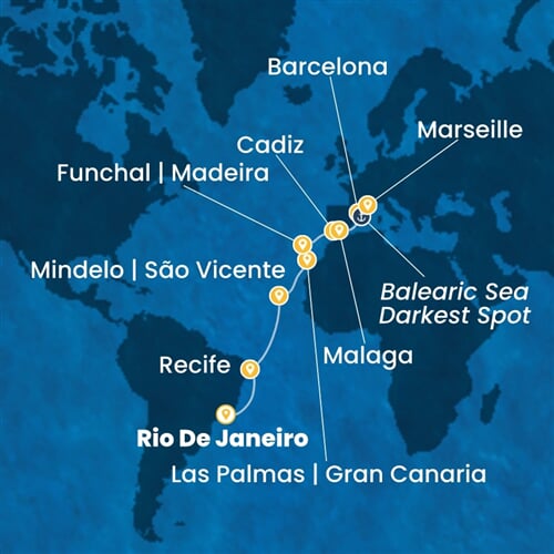 Trasa plavby CSE-RIO18A0G