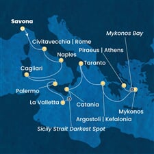 Costa Serena - Itálie, Malta, Řecko (ze Savony)