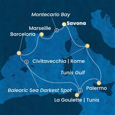 Costa Toscana - Itálie, Francie, Španělsko, Tunisko (ze Savony)