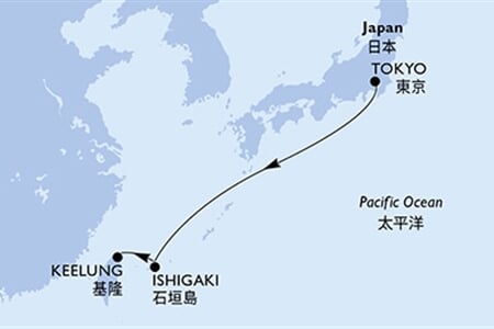 MSC Bellissima - Japonsko, Tchajwan (z Tokia)