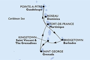 MSC WORLD ASIA - Martinique, Guadeloupe, Dominikai Közösség, Barbados, Saint Vincentés és Grenadine, ... (a Fort-de-France-ből)
