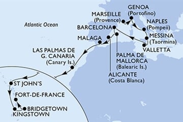 MSC WORLD ASIA - Francie, Itálie, Malta, Španělsko, Antigua a Barbuda, ... (z Marseille)