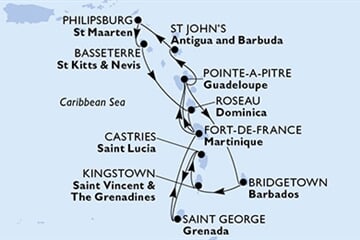 MSC WORLD ASIA - Martinik, Guadeloupe, Antigua a Barbuda, Nizozemské Antily, Sv.Kryštof a Nevis, ... (Fort-de-France)