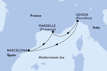 MSC WORLD EUROPA - Itálie, Španělsko, Francie (z Janova)