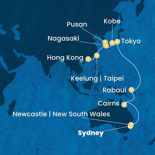 Trasa plavby CDE-SYD25A02