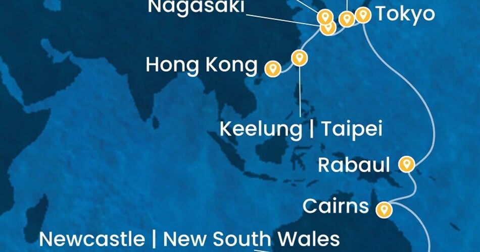 Trasa plavby CDE-SYD25A02