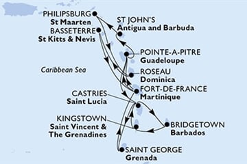 MSC WORLD ASIA - Barbados, Sv.Vincenc a Grenadiny, Sv.Lucie, Grenada, Martinik, ... (Bridgetown)