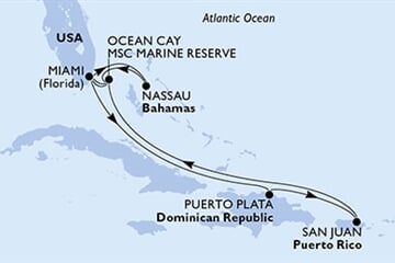 MSC Seaside - USA, Bahamy, Dominikán.rep., Portoriko (z Miami)