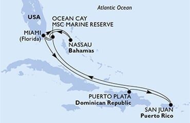 MSC Seaside - USA, Bahamy, Dominikán.rep., Portoriko (z Miami)