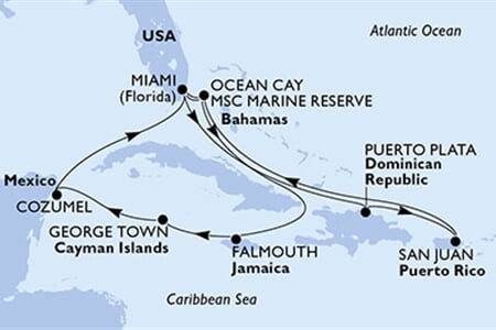 MSC Seaside - USA, Dominikán.rep., Portoriko, Bahamy, Jamajka, ... (z Miami)