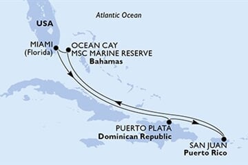 MSC Seaside - USA, Dominikán.rep., Portoriko, Bahamy (z Miami)