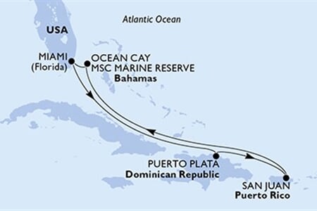 MSC Seaside - USA, Dominikán.rep., Portoriko, Bahamy (z Miami)