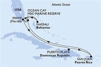 MSC Seaside - USA, Bahamy, Dominikán.rep., Portoriko (z Miami)