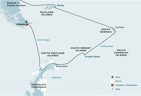 Falkland Islands - South Georgia - Antarctic Peninsula (m/v Hondius)
