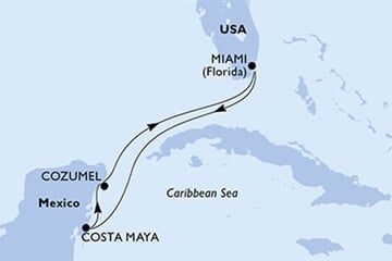 MSC Seaside - USA, Mexiko (z Miami)