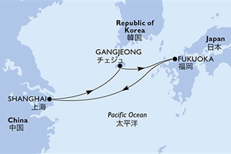 MSC Bellissima - Čína, Jižní Korea, Japonsko (ze Šanghaje)
