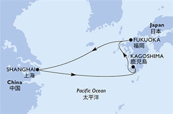 MSC Bellissima - Čína, Japonsko (ze Šanghaje)