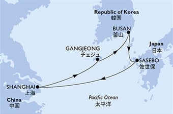 MSC Bellissima - Čína, Jižní Korea, Japonsko (ze Šanghaje)