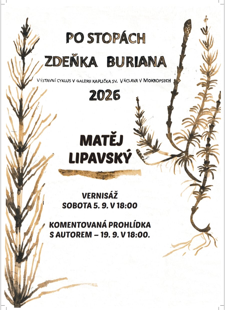 Matěj Lipavský – Po stopách Zdeňka Buriana (plakát výstavy)