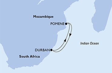 MSC Sinfonia - Jihoafrická r., Mosambik (Durban)