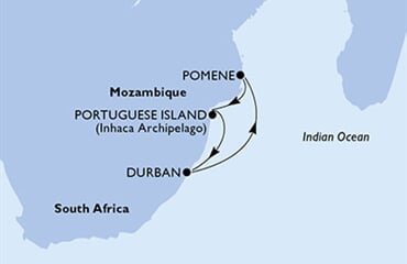 MSC Sinfonia - Jihoafrická r., Mosambik (Durban)