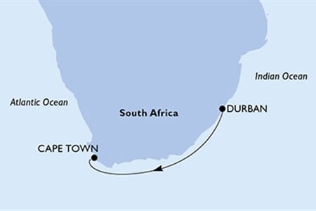 MSC Sinfonia - Jihoafrická r. (Durban)
