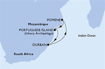 MSC Sinfonia - Jihoafrická r., Mosambik (Durban)