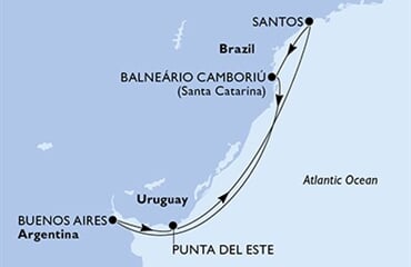 MSC Meraviglia - Brazílie, Argentina, Uruguay (Camboriú)