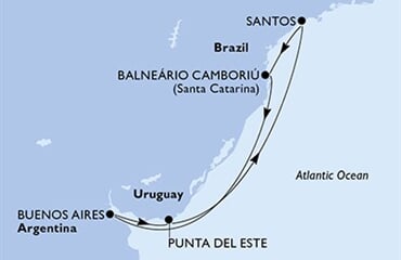 MSC Meraviglia - Argentina, Uruguay, Brazílie (Buenos Aires)