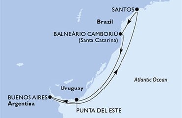 MSC Meraviglia - Brazílie, Uruguay, Argentina (Camboriú)