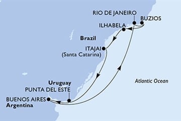 MSC Splendida - Brazílie, Uruguay, Argentina (z Rio de Janeira)