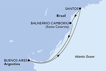 MSC MERAVIGLIA - Brazílie, Argentina (Santos)