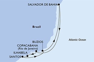 MSC VIRTUOSA - Brazília (a Santos-ból)