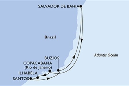 MSC VIRTUOSA - Brazília (a Santos-ból)