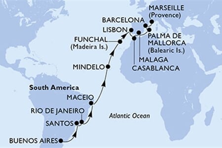 MSC Seaview - Argentina, Brazílie, Kapverdy, Portugalsko, Maroko, ... (Buenos Aires)
