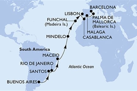 MSC Seaview - Argentina, Brazílie, Kapverdy, Portugalsko, Maroko, ... (Buenos Aires)