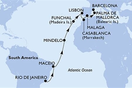 MSC Seaview - Brazílie, Kapverdy, Portugalsko, Maroko, Španělsko (z Rio de Janeira)