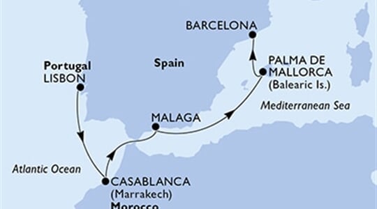 MSC Seaview - Portugalsko, Maroko, Španělsko (z Lisabonu)