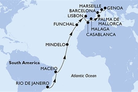 MSC Seaview - Brazílie, Kapverdy, Portugalsko, Maroko, Španělsko, ... (z Rio de Janeira)