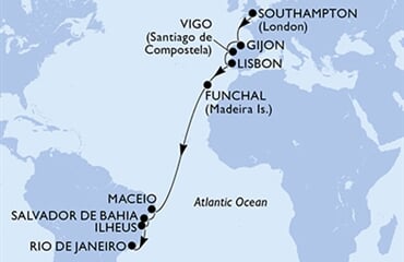 MSC Meraviglia - Velká Británie, Španělsko, Portugalsko, Brazílie (ze Southamptonu)